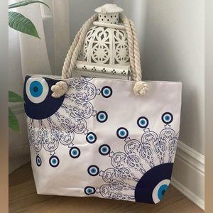 Boutique evil eye canvas bag